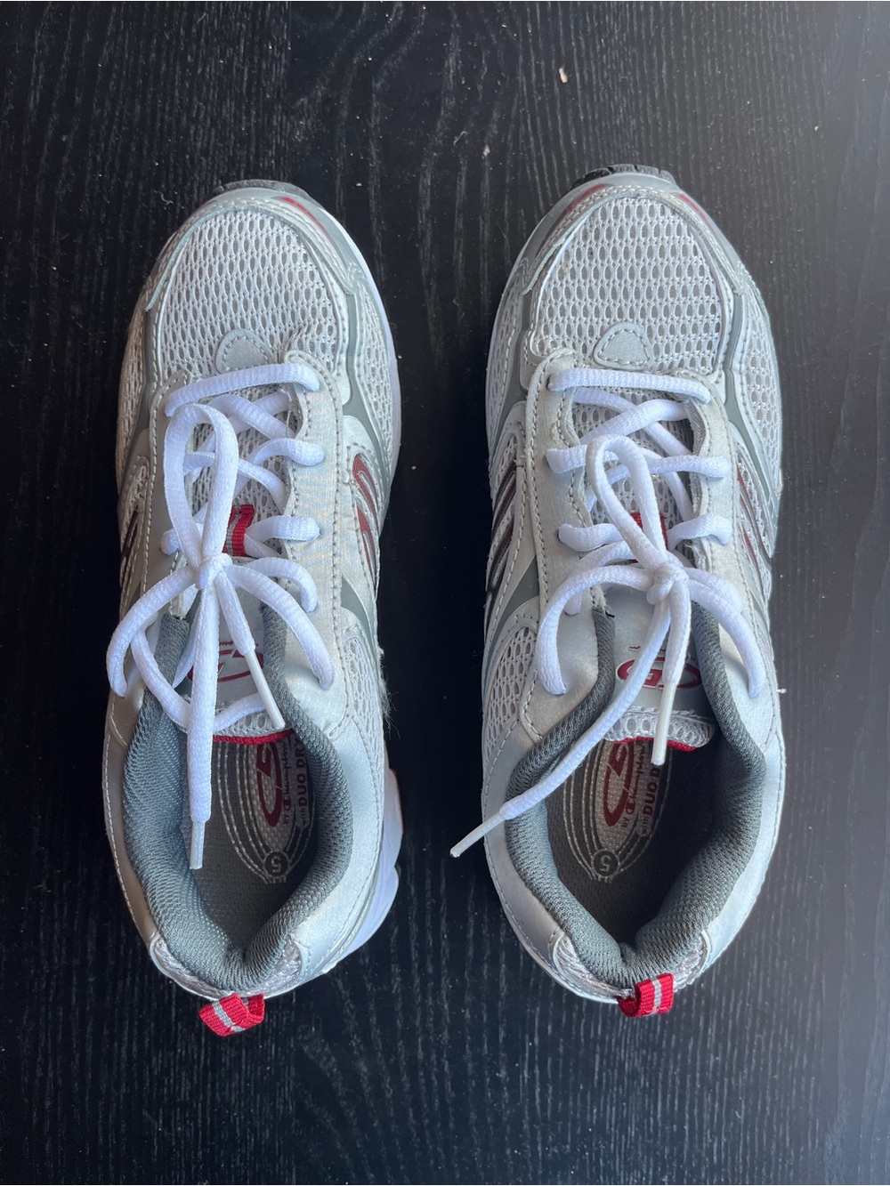 C9 by Champion Boys Silver Gray Red Duo Dry Athletic Running Shoes Size 5